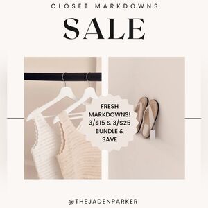 Fresh Markdowns! 3/$15 & 3/25